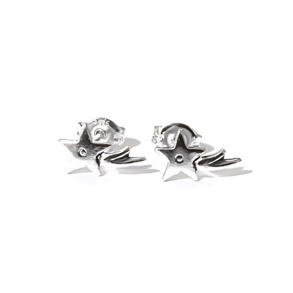 🌠 cute celestial 925 sterling silver shooting star stud/post earrings - Picture 3 of 9